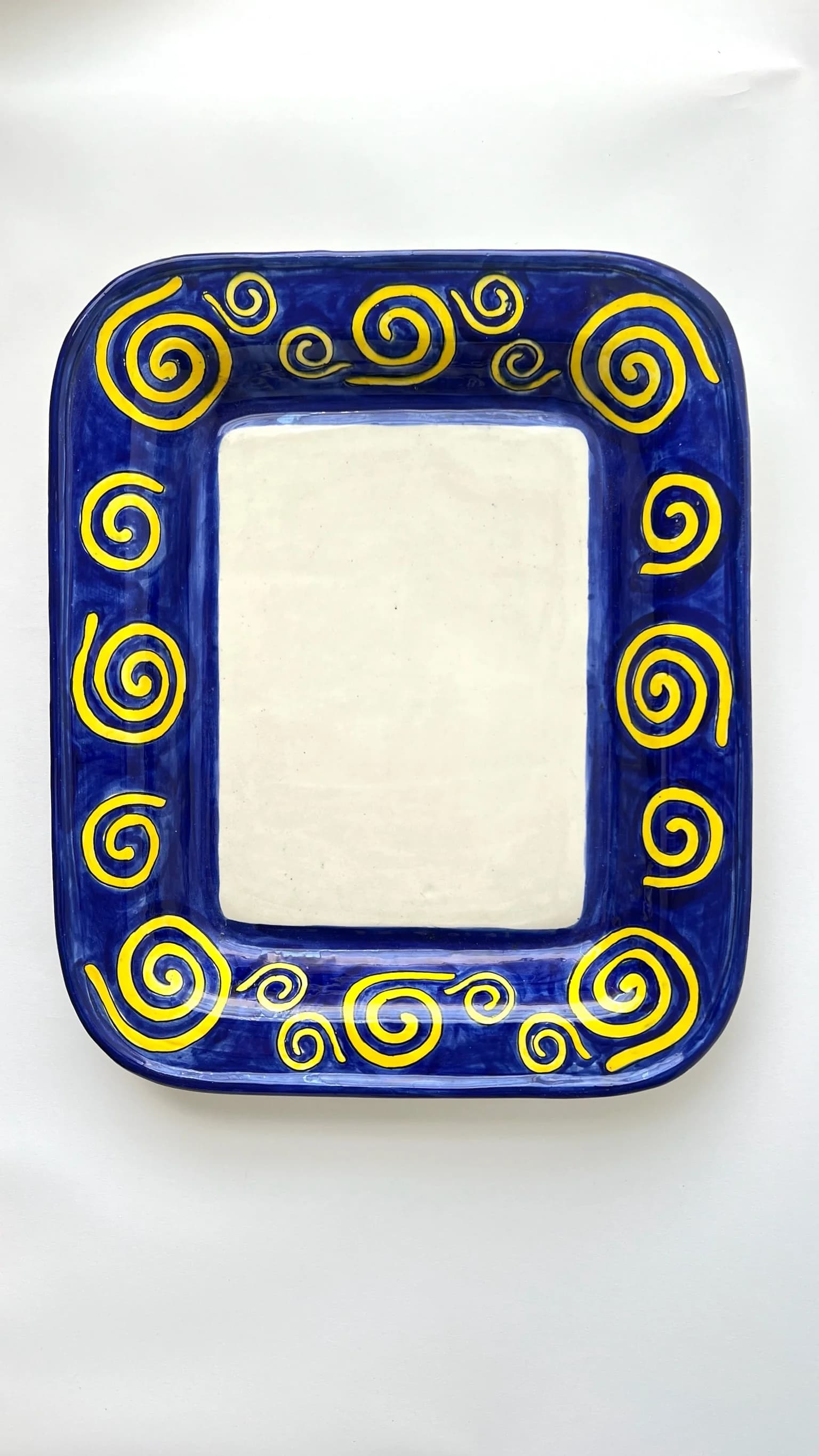Blue Yellow Swirl Serving Platter