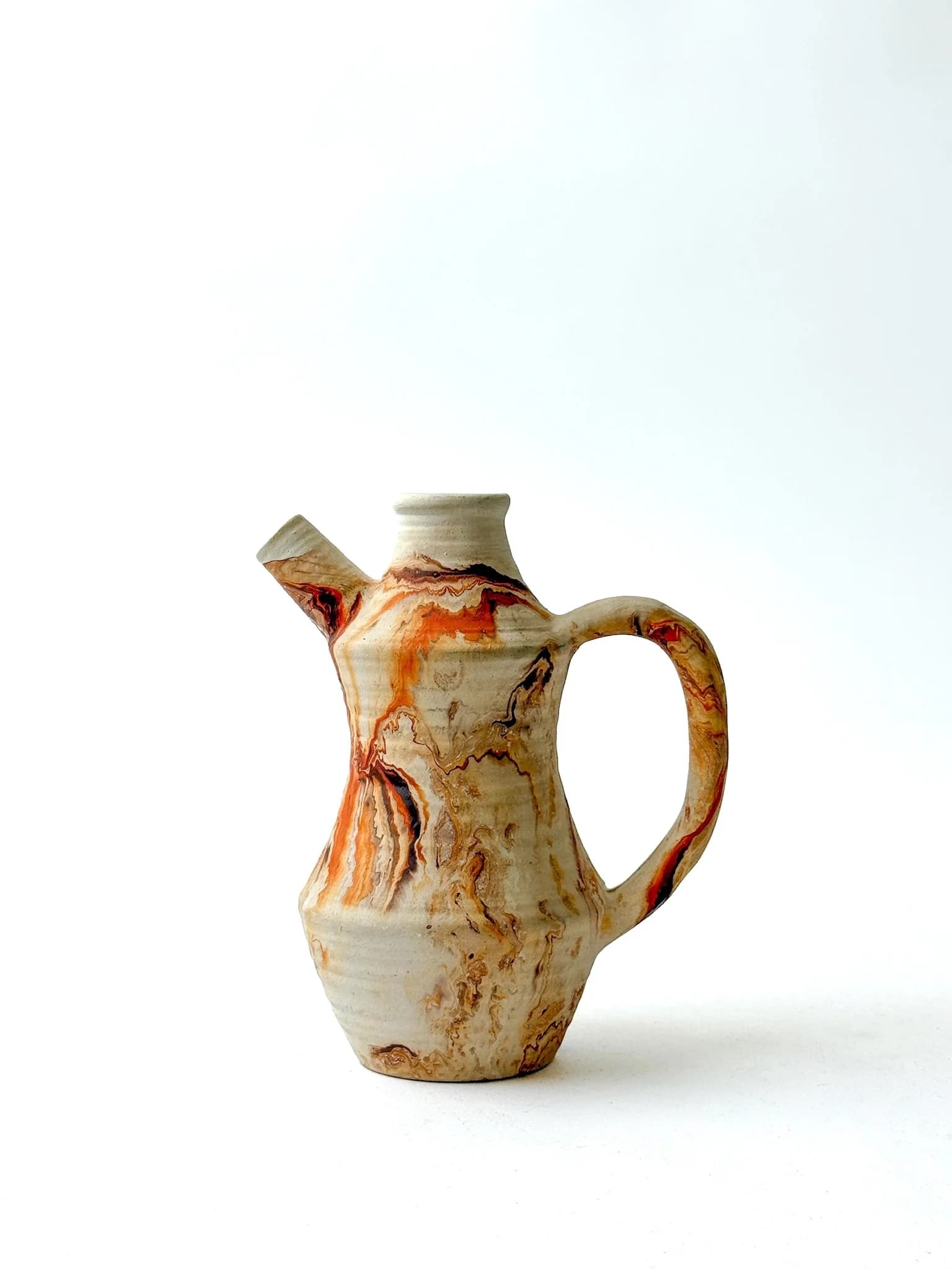 Nemadji Pottery Swirl Pitcher