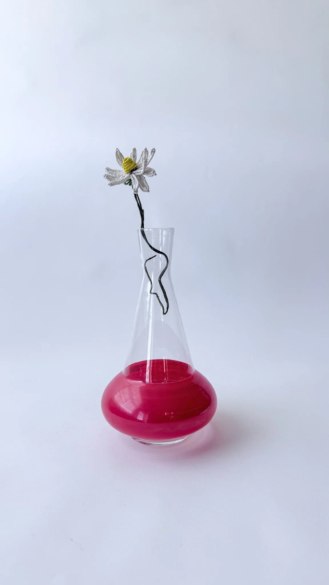 Red Clear Glass Beaker Decanter