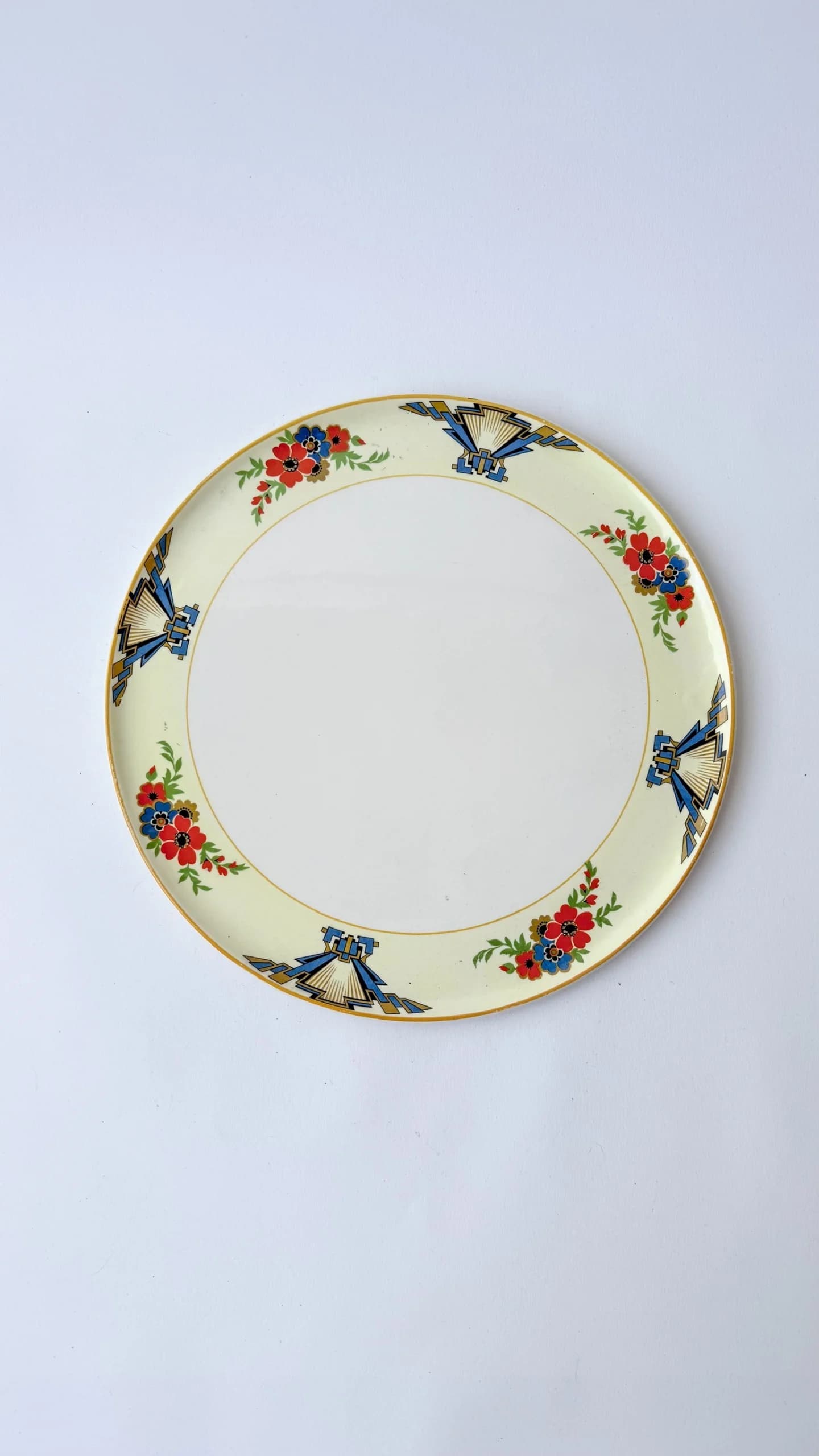Art Deco Floral Serving Plate