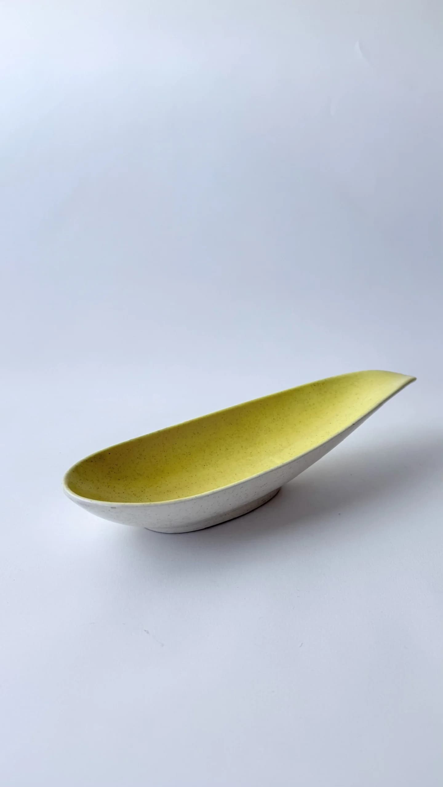 Yellow White Teardrop Ceramic Bowl