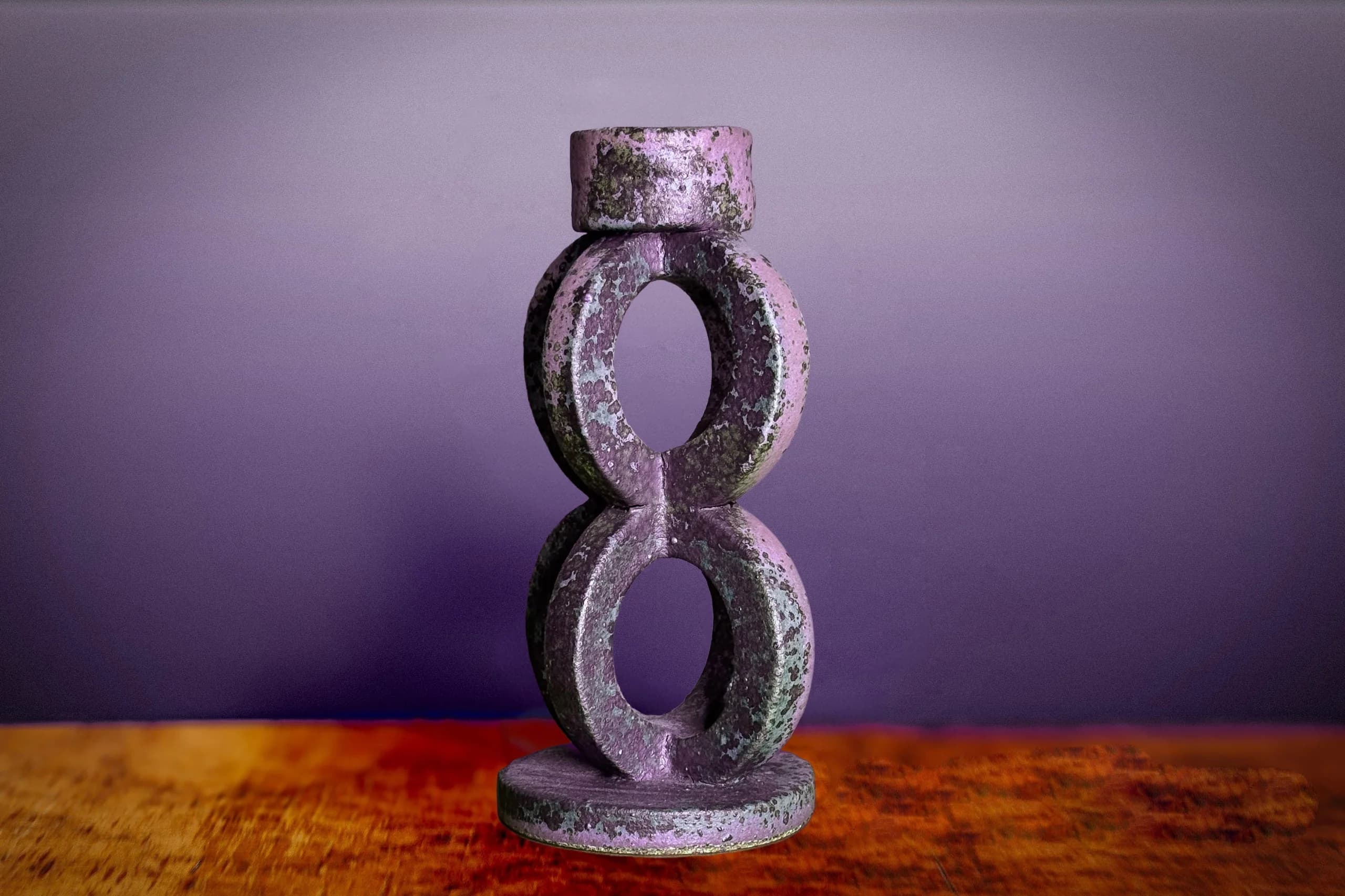 Heather Levine Pink-tone Candleholder