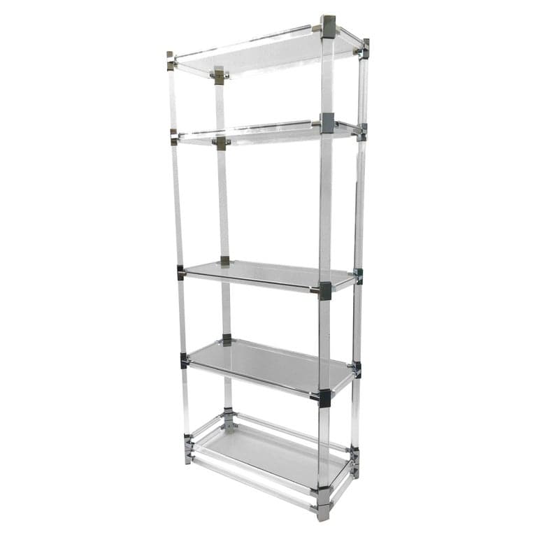 Signed Lucite and Chrome Étagère by Charles Hollis Jones