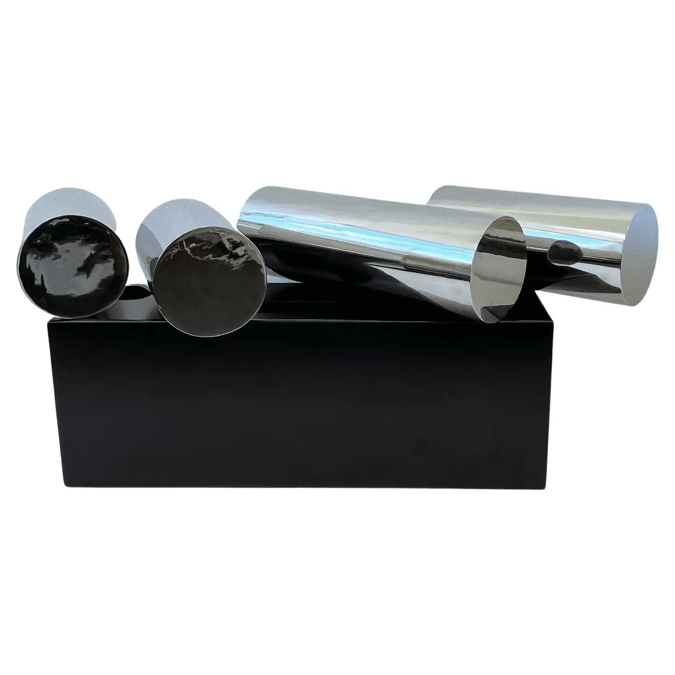 Stainless Steel and Black Powder Coated Sculpture
