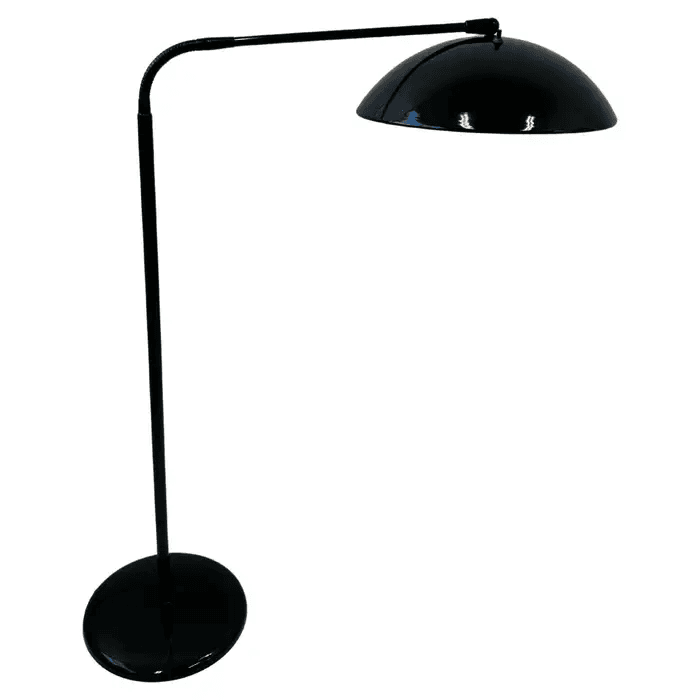 Black Gooseneck Floor Lamp by Gerald Thurston