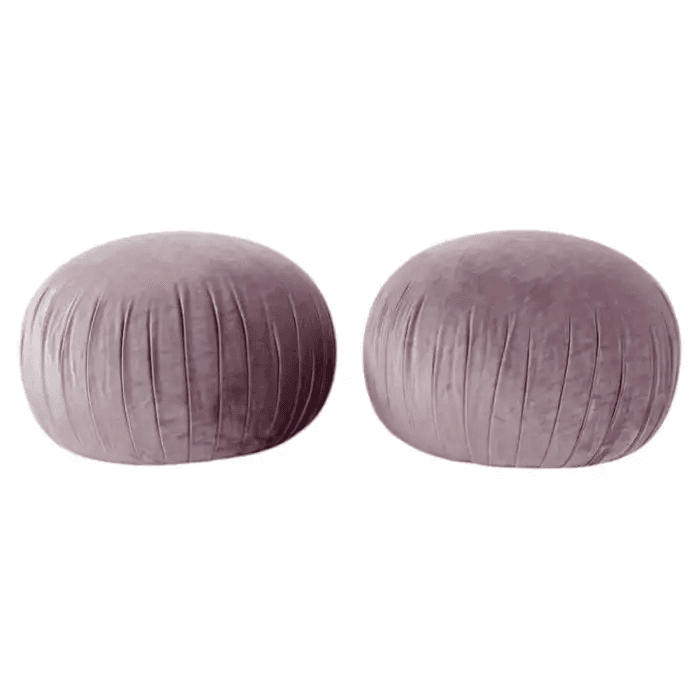 Pair of Velvet Ottoman Poufs by Directional