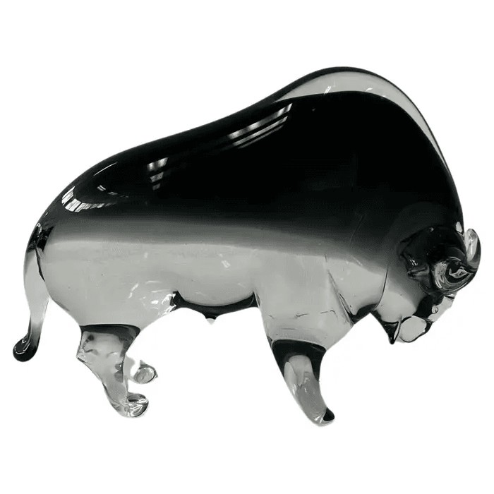 Italian Murano Glass Bull Sculpture by Franco Bottaro