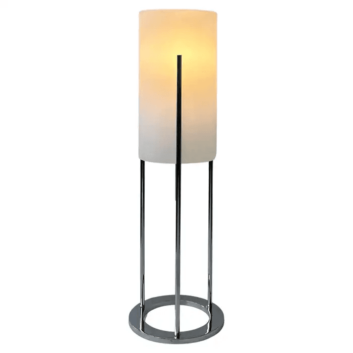 Chrome and White Acrylic Table Lamp by Paul Mayen