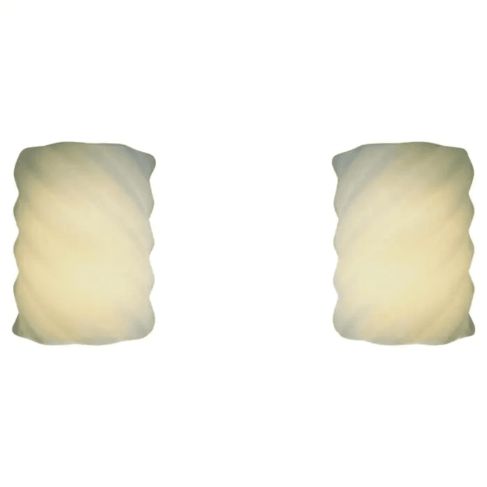 Pair of 1980’s Frosted Glass Wall Sconces by Ron Rezek