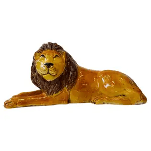 Italian Ceramic Lion Sculpture