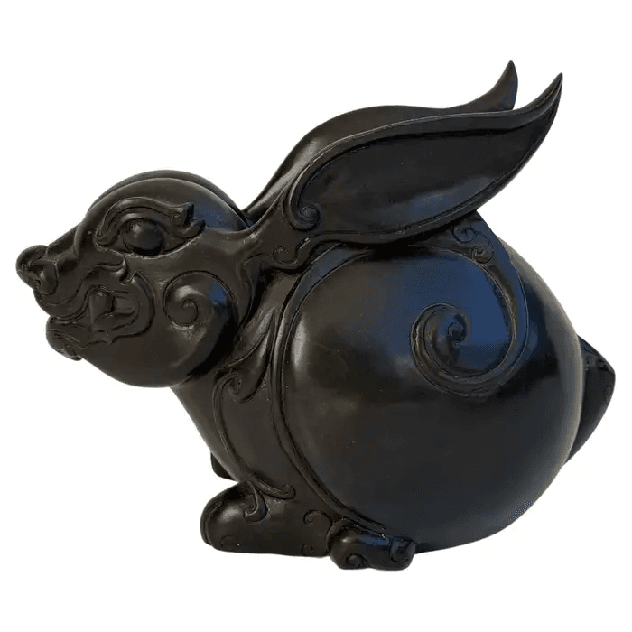 Bronze Stylized Rabbit Sculpture by Santi's