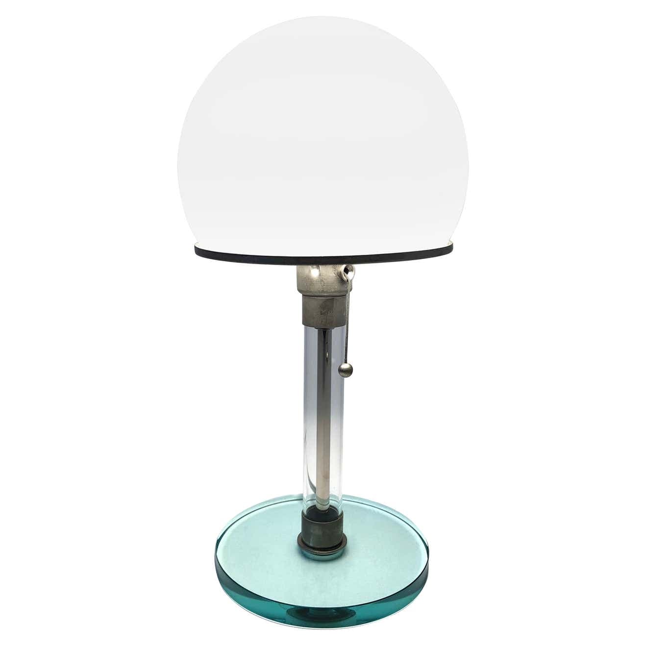 Chrome and Glass Bauhaus Table Lamp by Wilhelm Wagenfeld