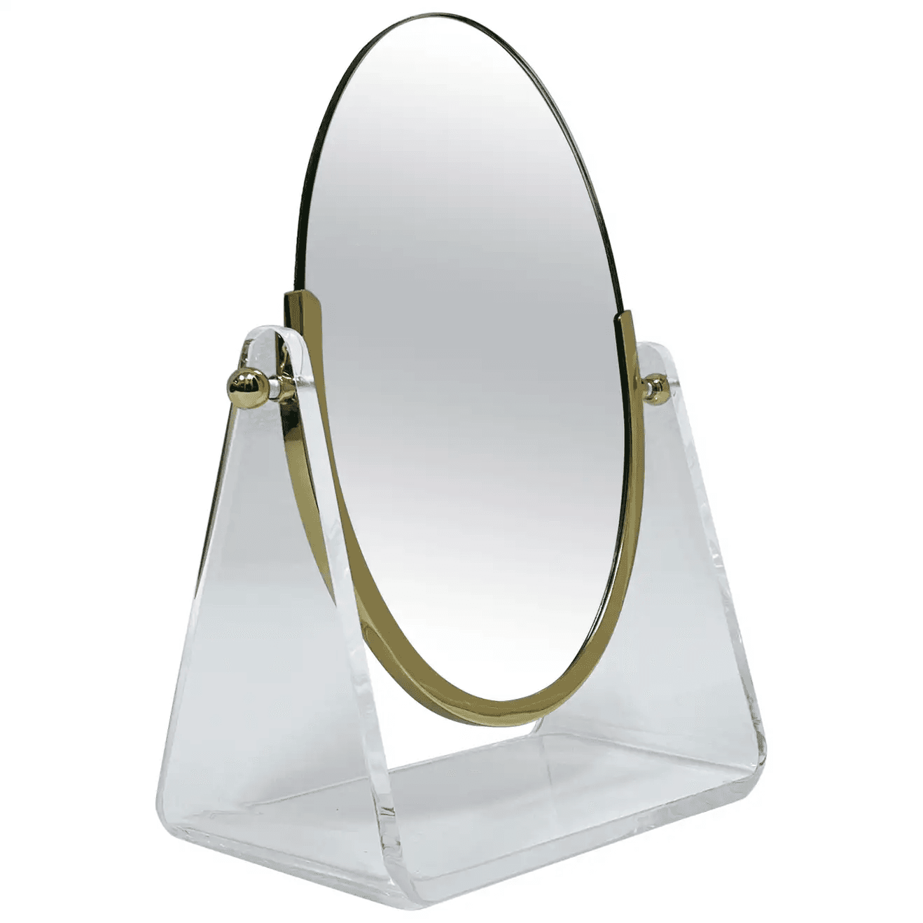 Brass and Lucite Vanity Mirror by Charles Hollis Jones