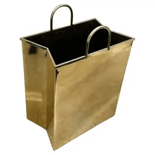 Italian Brass Bag Waste Basket