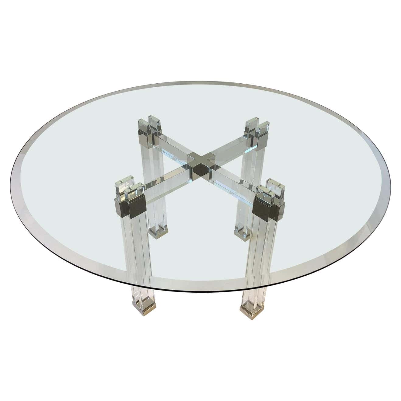 Lucite and Chrome Dining Table by Charles Hollis Jones