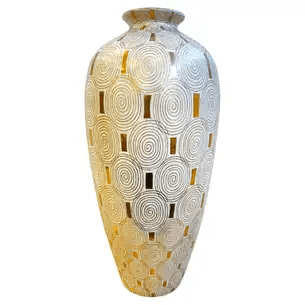 Gold & White Porcelain Vase by Jay Spectre for Silvestri