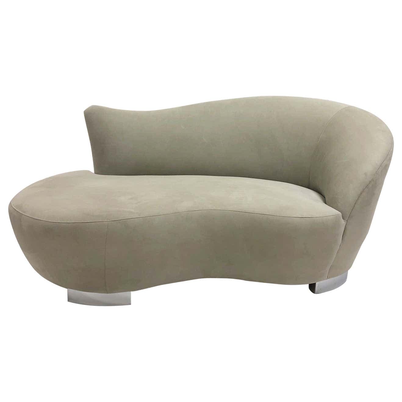 Ultrasuede Cloud Chaise Sofa by Vladimir Kagan for Weiman
