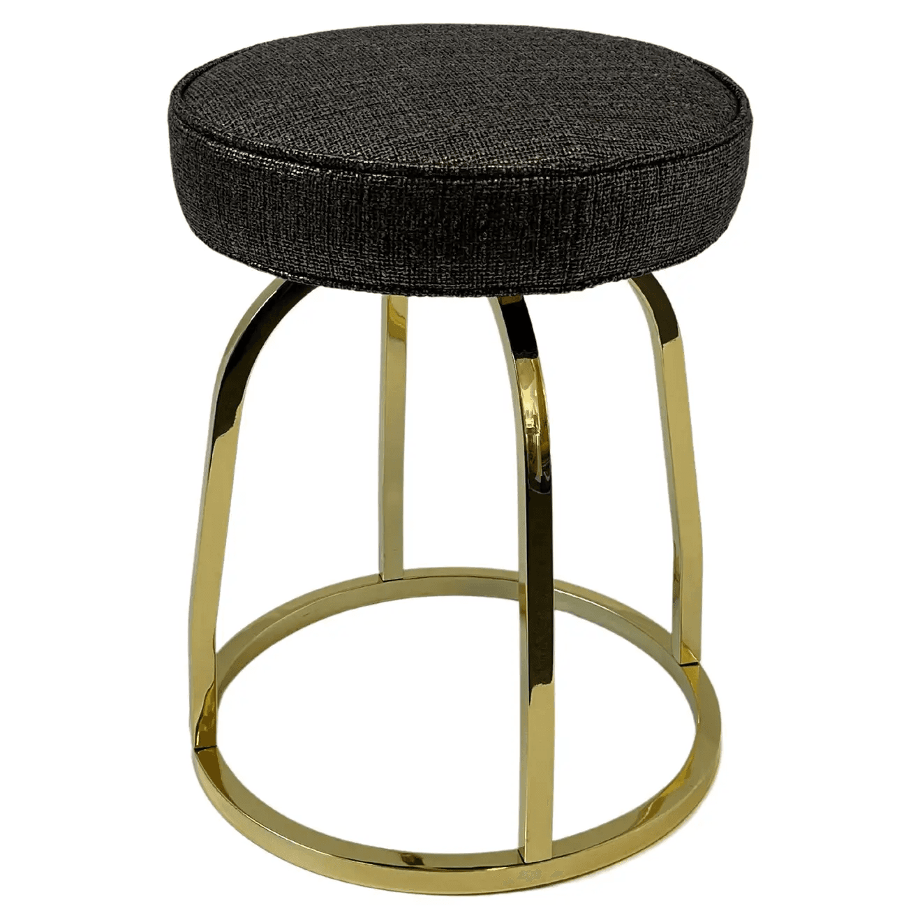 Brass Swivel Vanity Stool in the Manner of Charles Hollis Jones