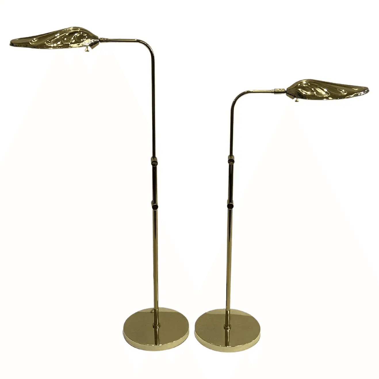 Pair of Brass Leaf Adjustable Floor Lamps by Chapman