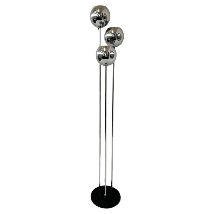 Chrome and Black Floor lamp by Robert Sonneman