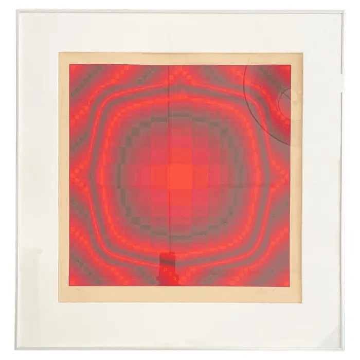 Victor Vasarely "Red Tundra“ Original Serigraph