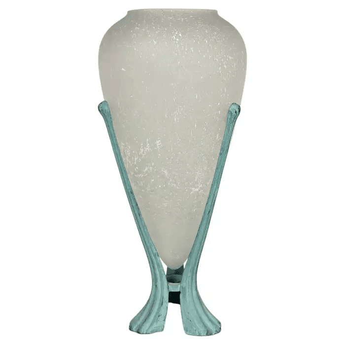 Italian Scanvo Murano Glass and Bronze Vase by Silvia Buscaroli for Seguso