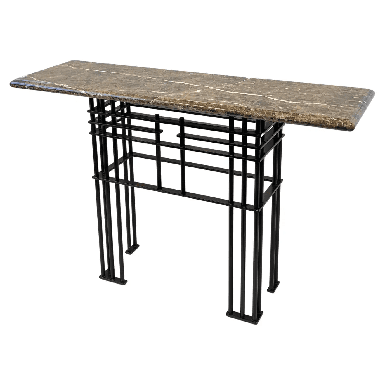 Marble and Bronze Powder Coated Console Table by Jean Michael Wilmotte for Mirak