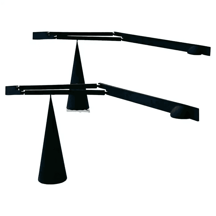 Pair of Black “Tabla” Adjustable Table Lamps by Mario Barbaglia & Marco Colombo