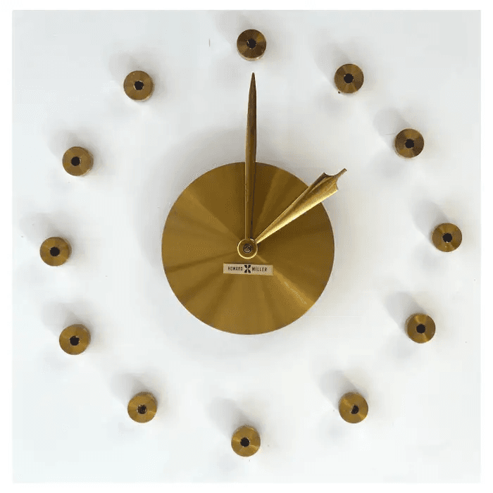 Rare 1950’s Satin Brass Wall Clock by George Nelson for Howard Miller