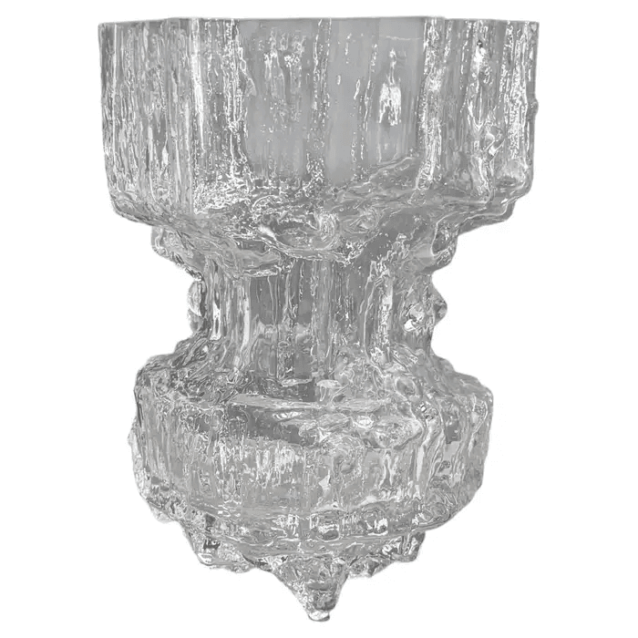 Tapio Wirkkala Scandinavian Free Form Glass Vase for IIttala