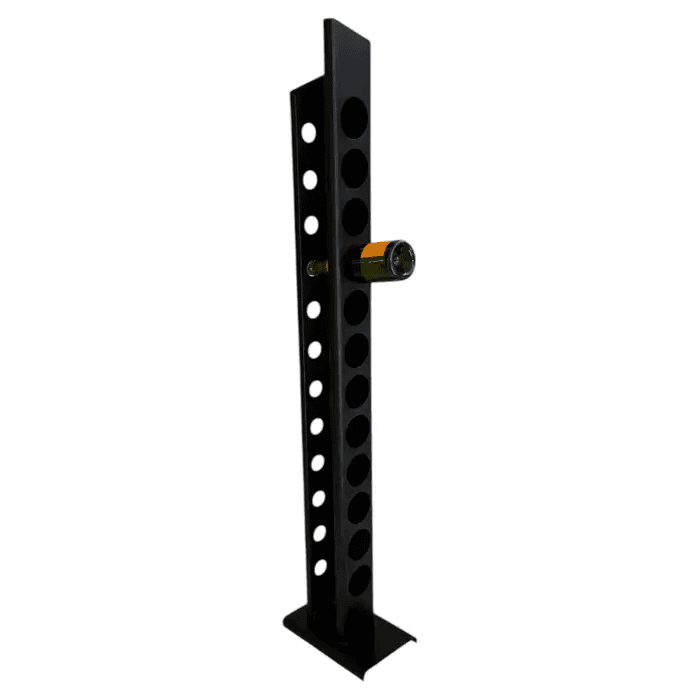 Postmodern Black Steel Standing Floor Wine Rack by Brookstone