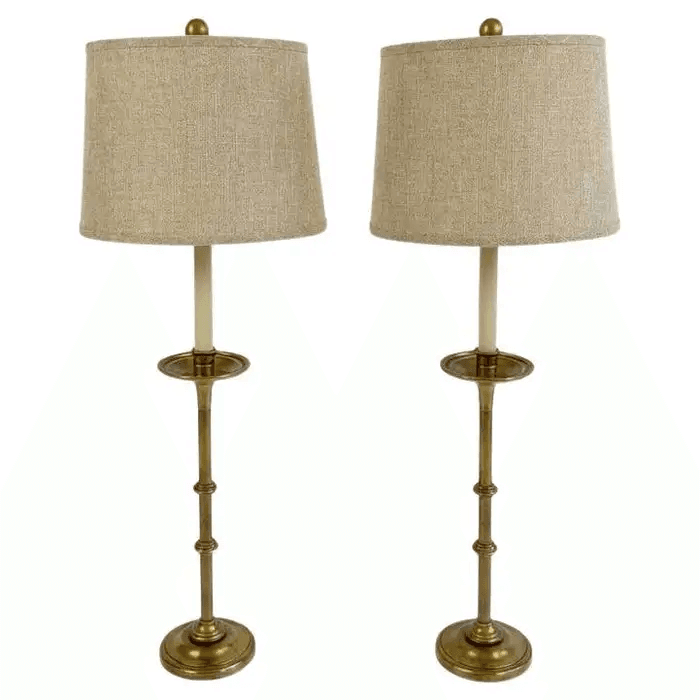 Pair of Brass Table Lamps by Chapman