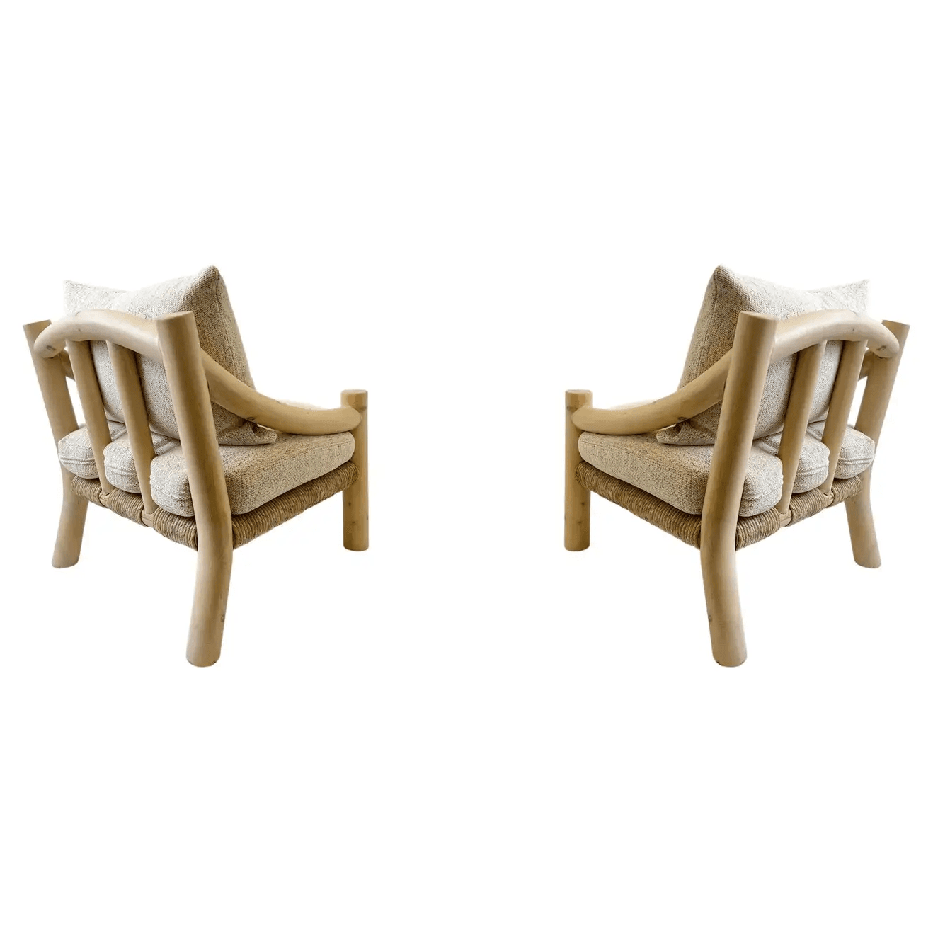 Pair of White Wash Lounge Chairs by Michael Taylor