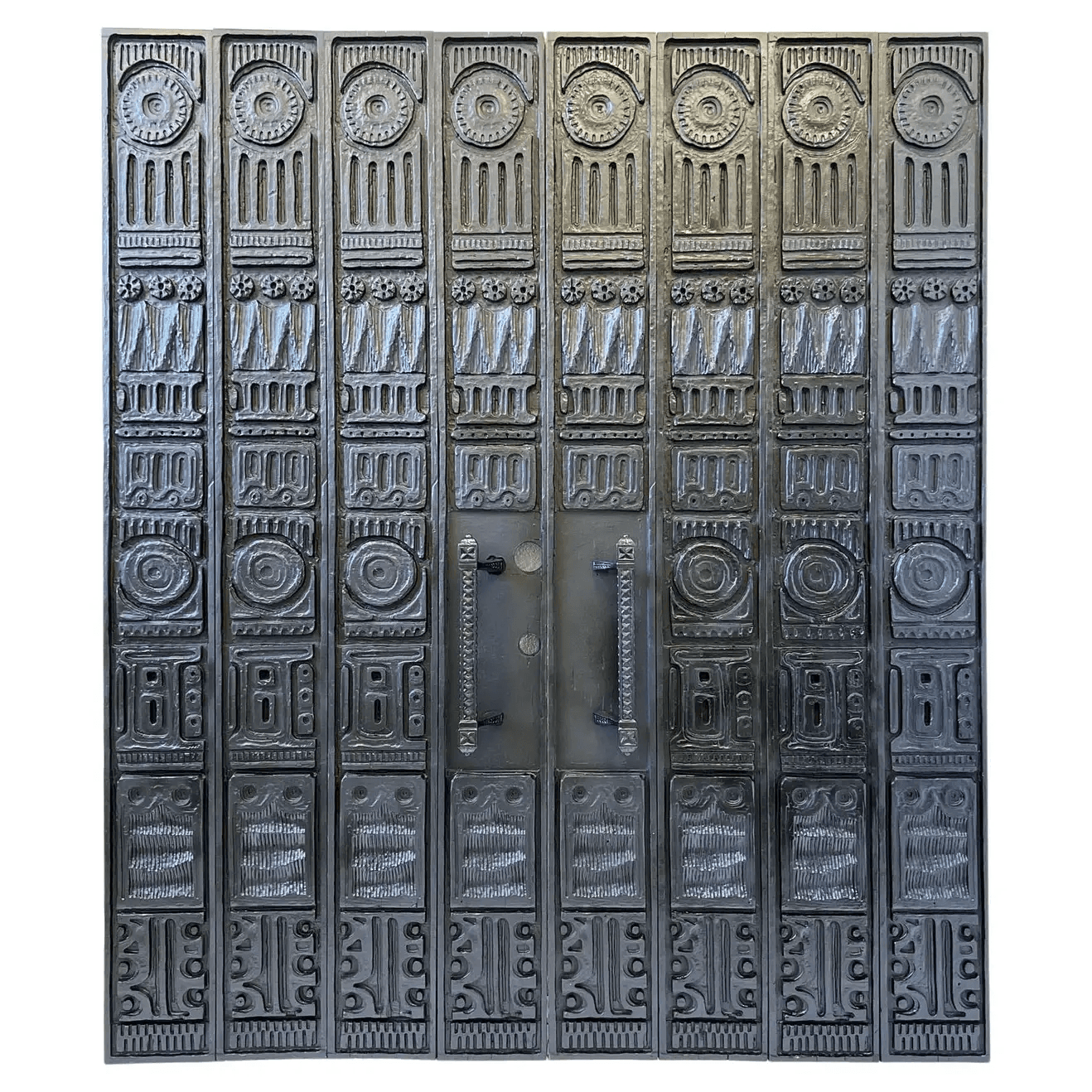 Pair of Carved Redwood Door Panels by Evelyn Ackerman