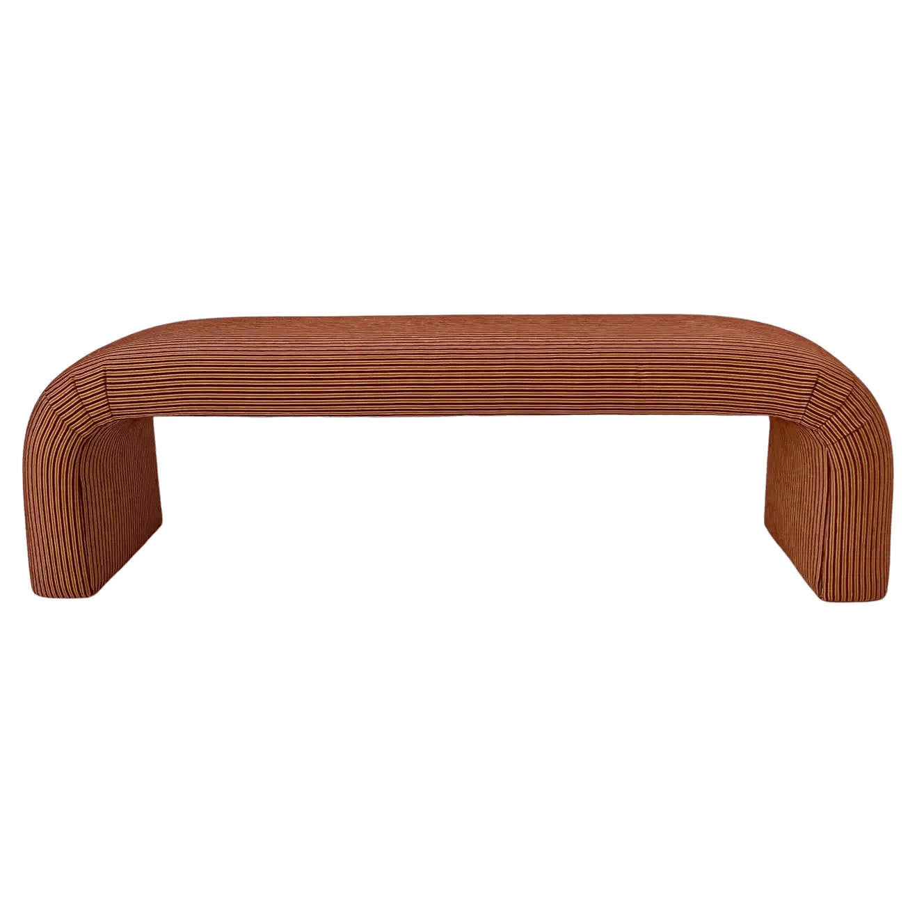 Orange Velvet Stripe Waterfall Bench by Steve Chase