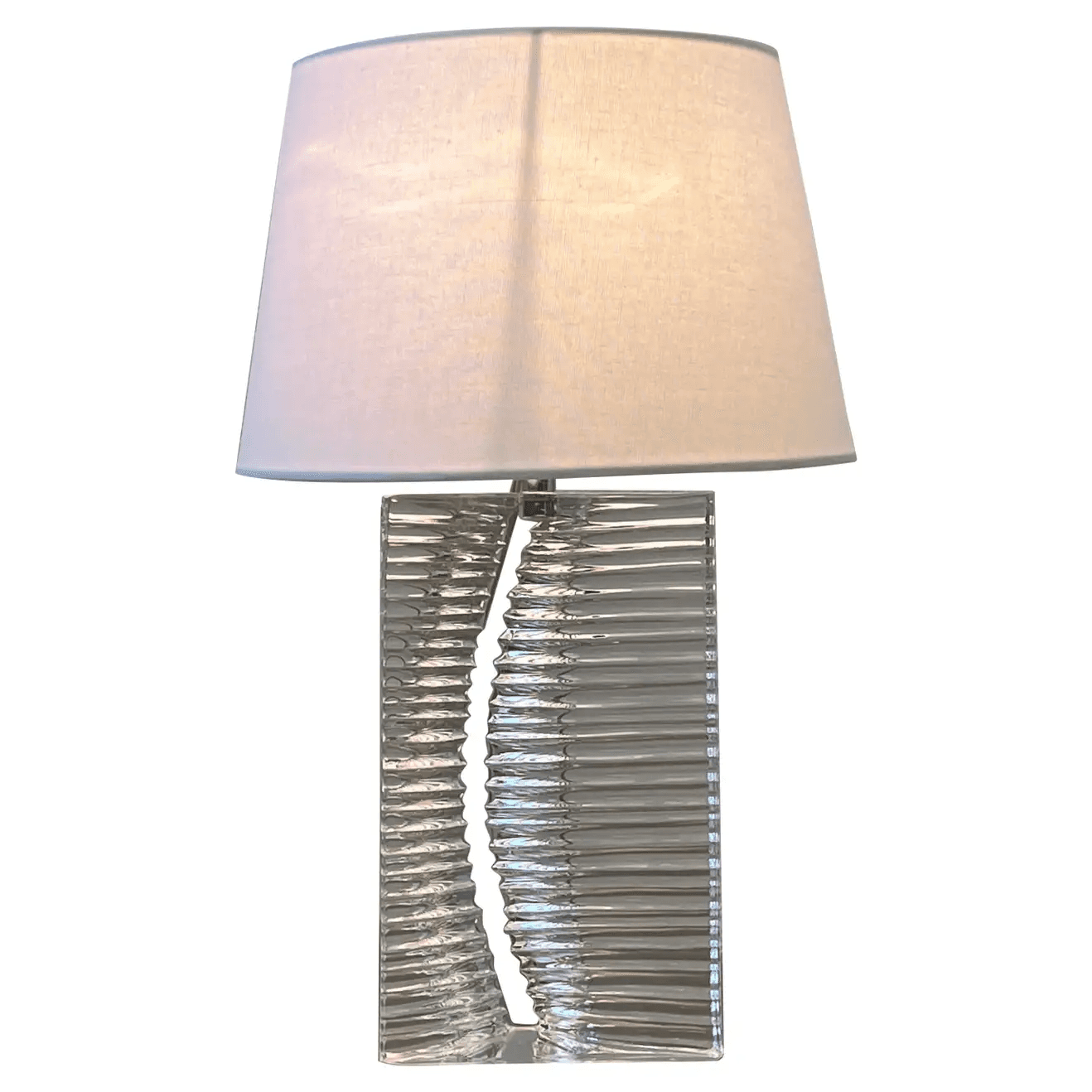 French Clear Crystal Table Lamp by Daum