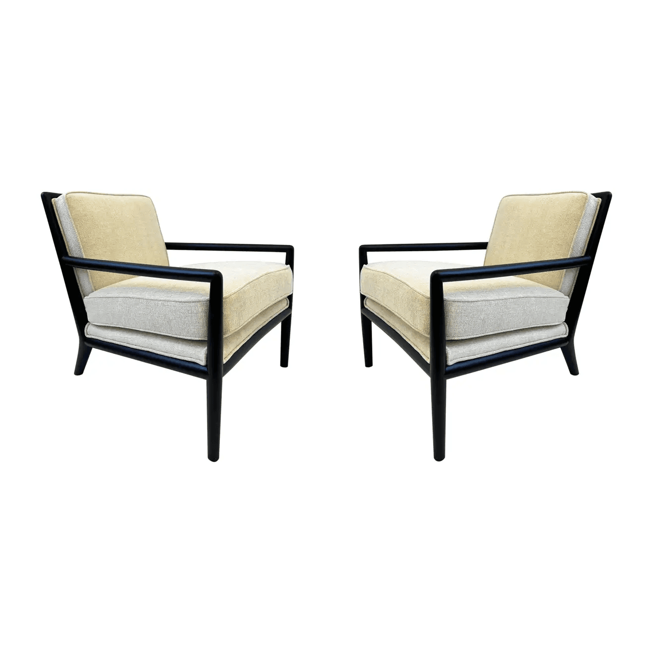 Pair of Black Lacquered Lounge Chairs by Harry Burger of Hollywood