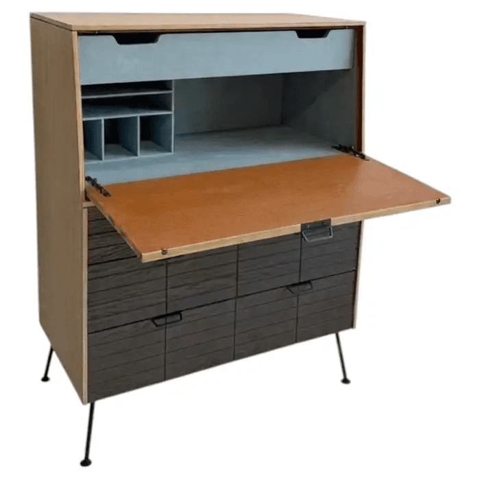Vintage Mid-Century Modern Drop Front Secretary Desk by Raymond Loewy for Mengel