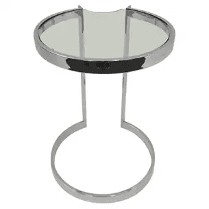 Polished Nickel and Glass Occasional Table in the Style of Milo Baughman