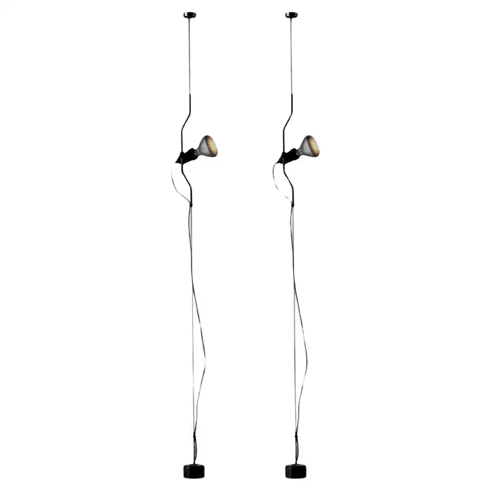 1971 Black “Parentesi” Suspension Floor Lamps by Achille Castiglioni & Pio Manzu