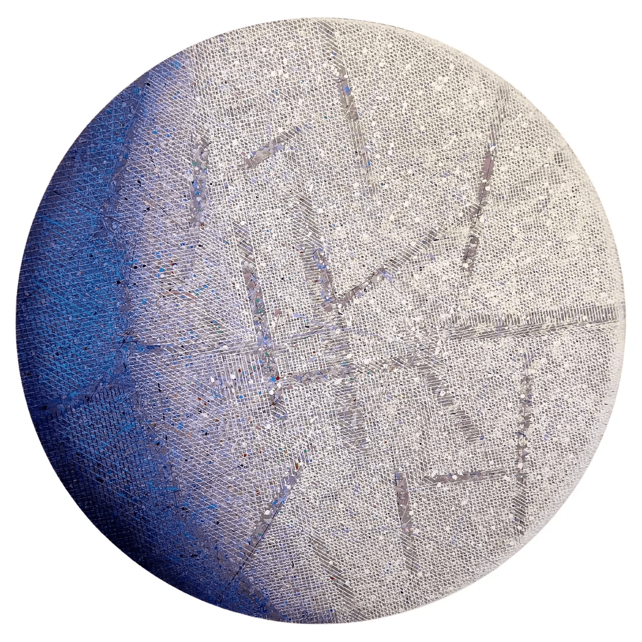 Original Round Acrylic Abstract Painting by Paul Maxwell 1925-2015