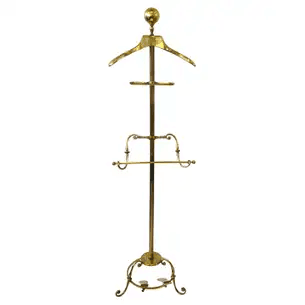 Adjustable Brass Valet Coat Rack by Glo-Mar Art Works