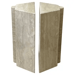 Pair of Travertine Post-Modern Dining Table Bases Pedestals
