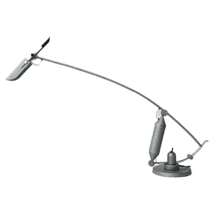 German Satin Aluminum Post Modern “Tenza” Desk Lamp by Archim Bredin for Bruck