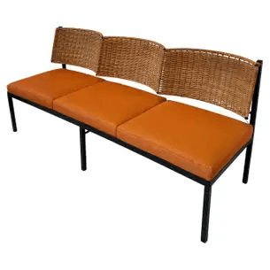 Wicker Scalloped Back Three Seater Sofa 1960’s