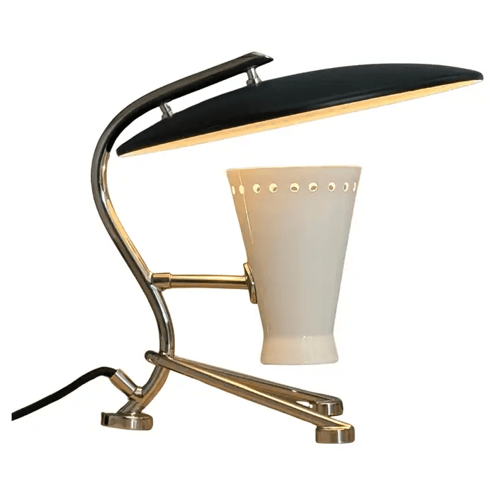 Portuguese Nickel and Black “Barry” Table Lamp by Delightfull