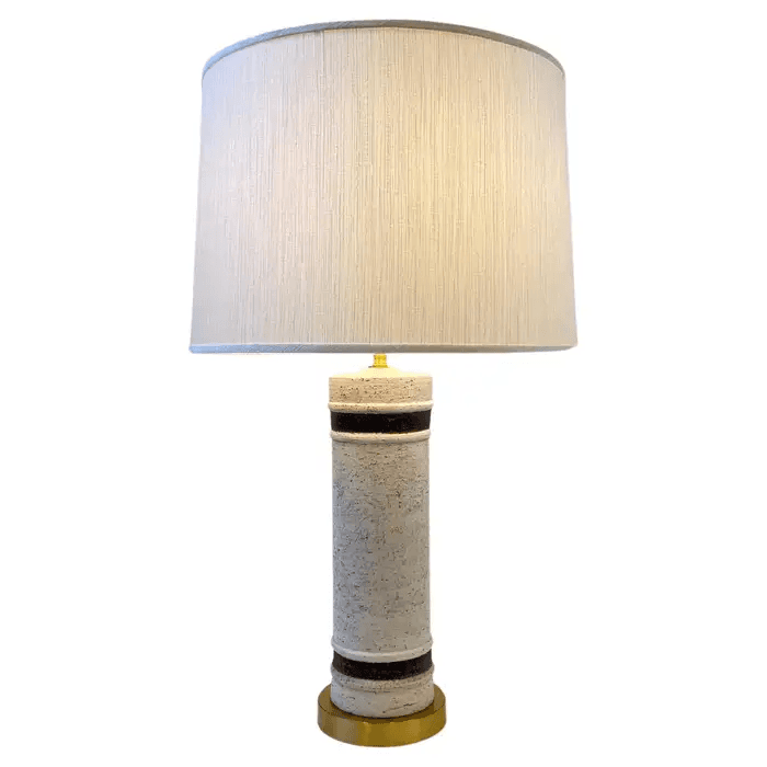 Italian Ceramic and Brass Table Lamp by Bitossi