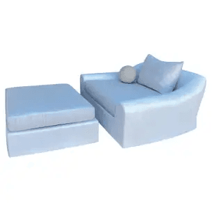 Faux Stone ‘Jennifer’ Lounge Chair and Ottoman by Michael Taylor