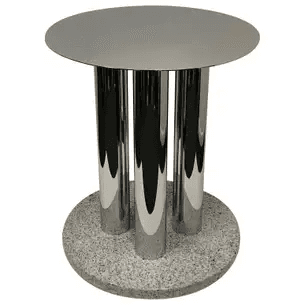 Round Chrome and Granite Dining Table Base by Pace Collection