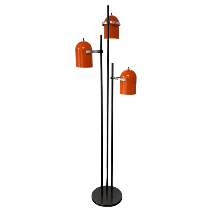 Orange Adjustable Floor Lamp by Lightolier